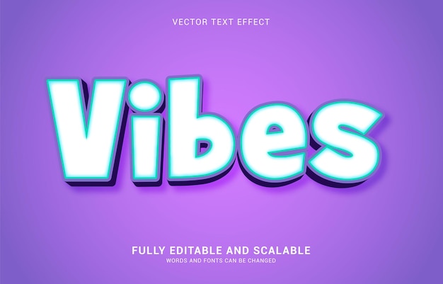 Editable text effect vibes style