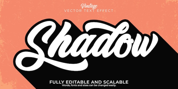 Vector editable text effect vintage, 3d shadow and shade font style