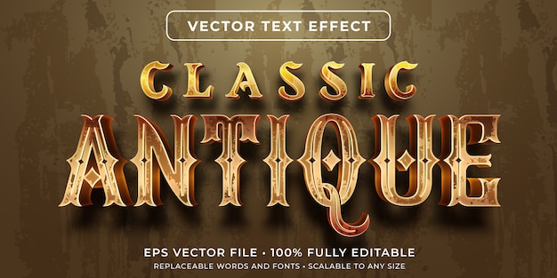 Editable text effect - vintage antique text style