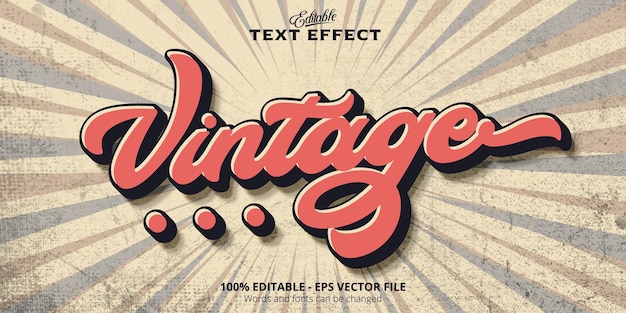 Vector editable text effect, vintage text