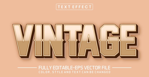 Vector editable text effect vintage theme style