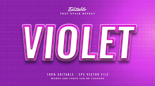 Vector editable text effect in violet with modern and futuristic style