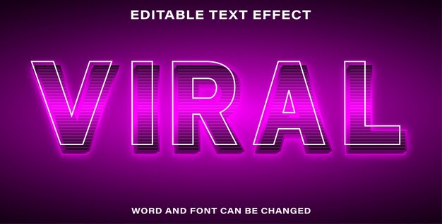 Vector editable text effect viral