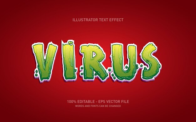 Editable text effect, virus text style illustrations