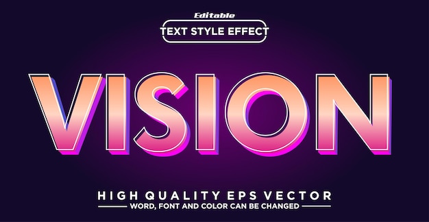 Editable text effect Vision color gradient modern