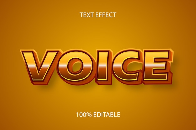 Editable text effect voice color brown