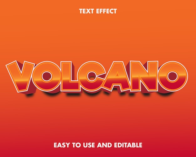 Editable text effect - volcano word