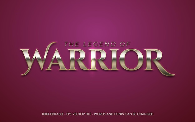 Editable text effect warrior style 