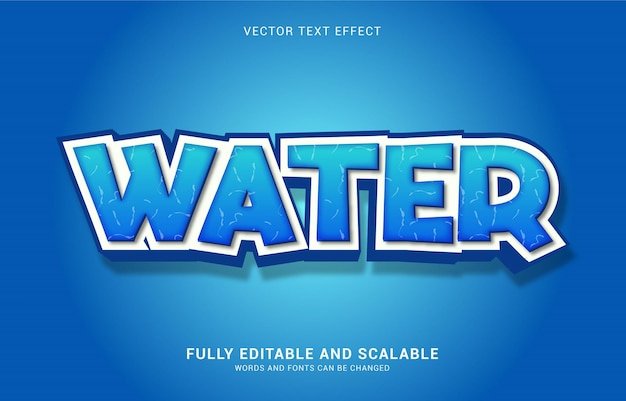 Editable text effect, Water style can be use to make Title