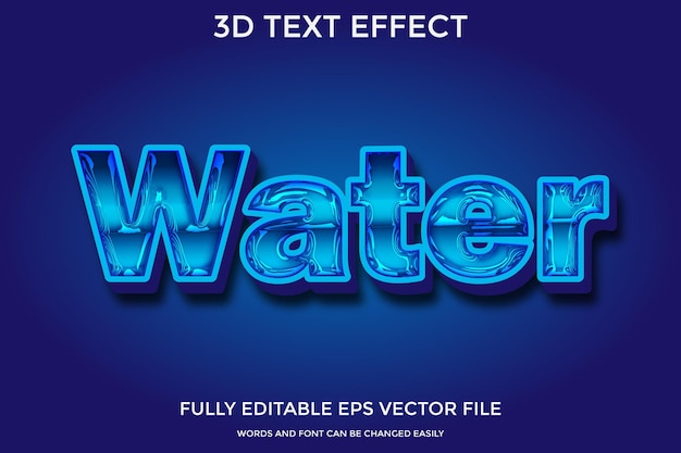 Editable text effect,  water text style