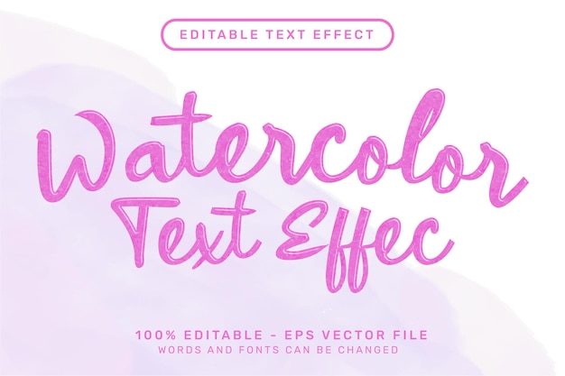 Vector editable text effect watercolor style concept