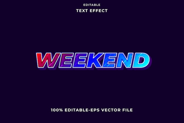 EDITABLE TEXT EFFECT WEEKEND WITH NIGHT SKY COLOR