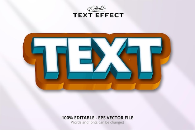 Editable text effect white background 3D style text effect