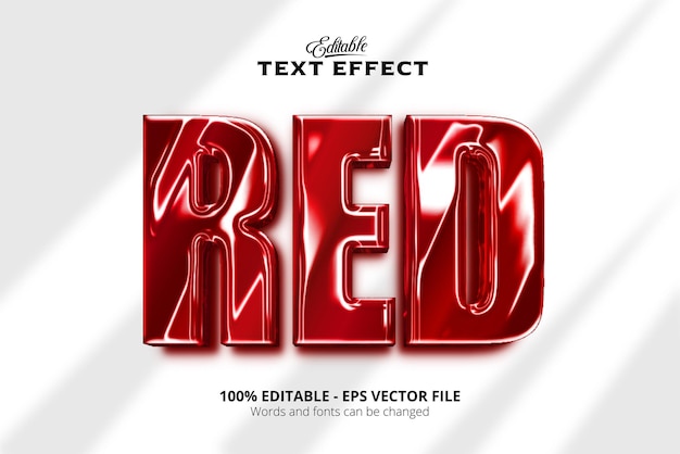 Vector editable text effect white background red text