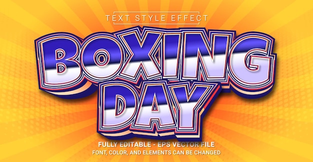 Vettore effetto di testo modificabile con tema di boxing day premium graphic vector template