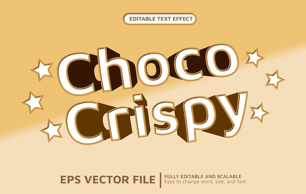 Editable Text Effect with Chocolate Crispy Style