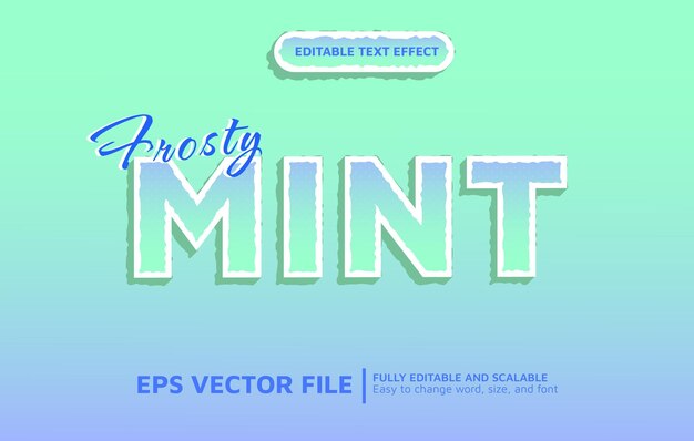 Tosca 및 라이트 퍼플의 도트 패턴이 있는 Frosty Mint 3D 스타일의 편집 가능한 텍스트 효과