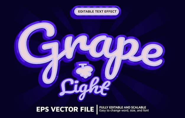 Editable Text Effect with Grape Bright Style