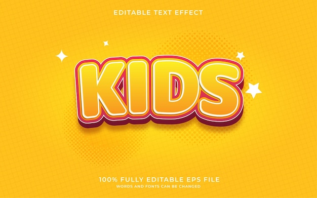 Editable text effect with kids text