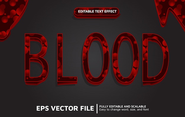 Editable Text Effect with Liquid Red Blood Style