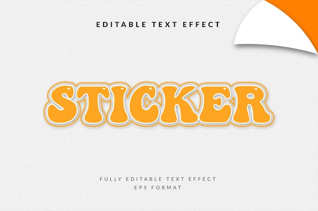 Editable text effect with sticker style