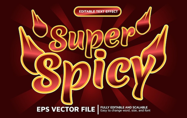 Editable Text Effect with Super Spicy Style with Metalic Maroon Gradient