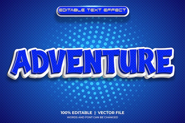 Editable text effect world adventure style