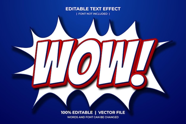 Editable text effect wow text