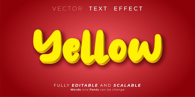 Editable text effect yellow effect text style concept