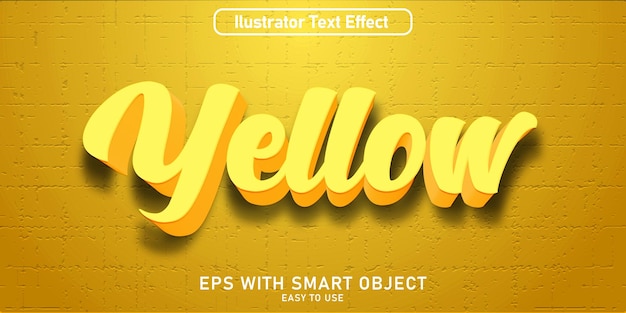 Editable text effect - YELLOW style