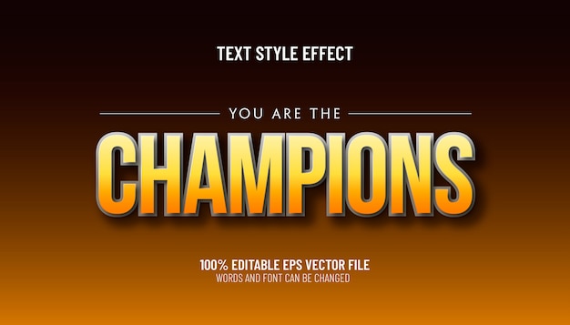 Editable text effect you are the champions style