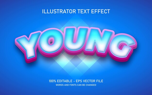 Editable text effect, Young style 