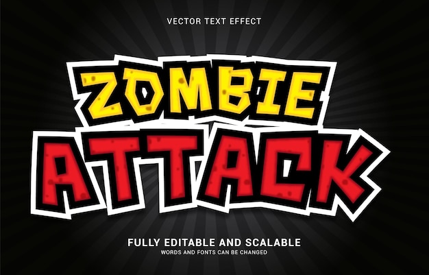 Vector editable text effect zombie attack style can be use to make title