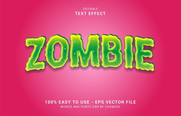 Editable text effect, zombie style 