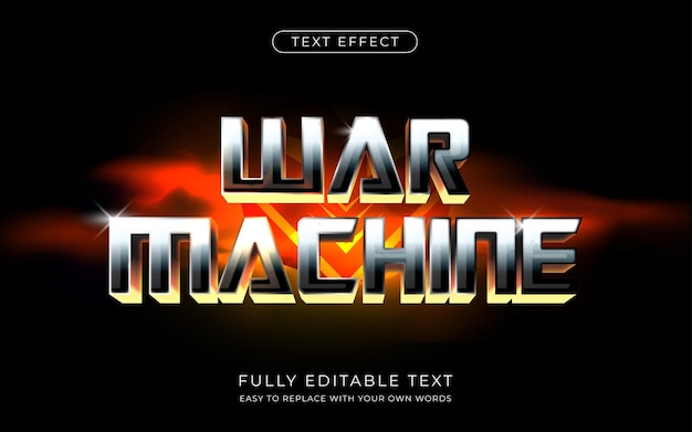 Vector editable text effectdark steel cinematic style