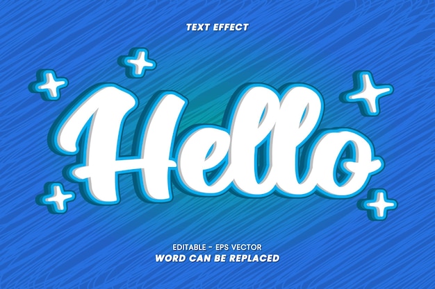 Vector editable text effects - 3d hello text