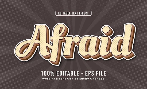 Editable Text Effects Afraid Words and fonts can be changed