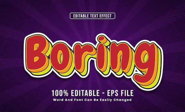 Editable text effects boring words and fonts can be changed