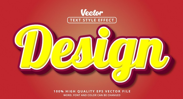 Editable text effects Design text layered style in red yellow and white modern style