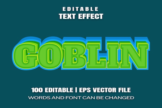 Editable text effects Goblin words and font can be changed