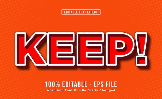 Редактируемые текстовые эффекты Keep Words и шрифты могут быть изменены