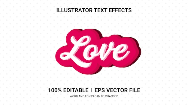 Vector editable text effects-love text effects