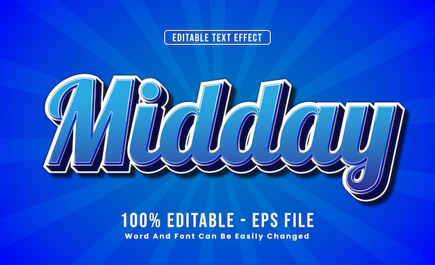 Editable text effects midday words and fonts can be changed