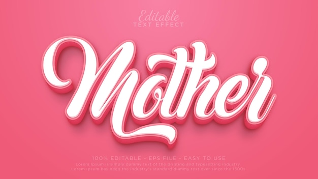 Vector editable text effects mother text effect mockup