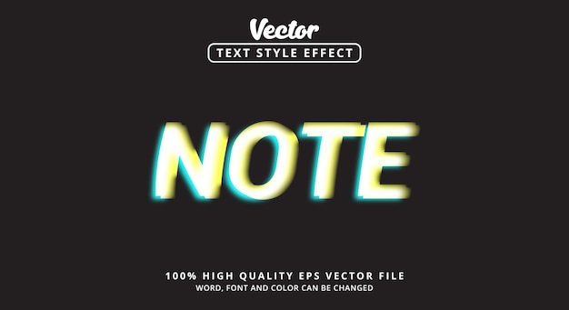 Editable text effects note text with modern color style and motion text