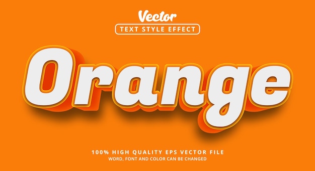 Editable text effects Orange text on attractive glossy and soft orange color style