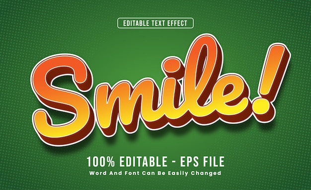 Editable Text Effects Smile Words and fonts can be changed