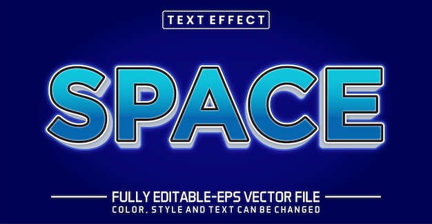 Editable text effects Space text effects