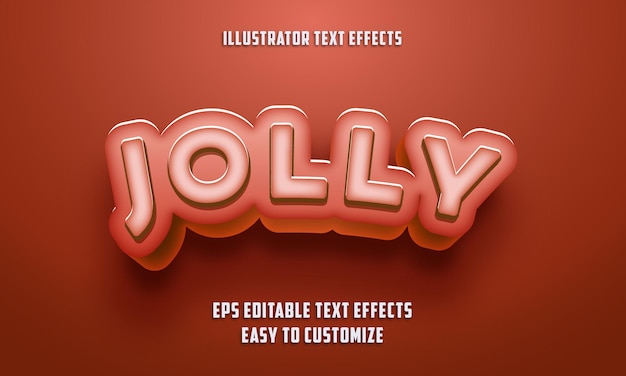 Editable text effects style on red color