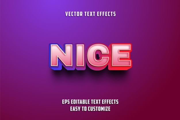 Vector editable text effects style